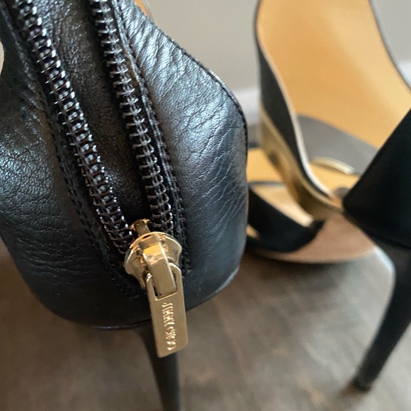 Authentic Jimmy Choo Black and Gold Pumps - Picture 6 of 9